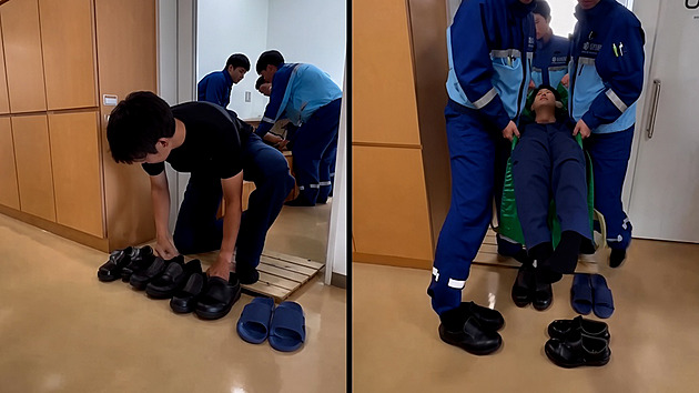VIDEO: Nepřerovnávejte nám ty boty, prosí japonská záchranka veřejnost
